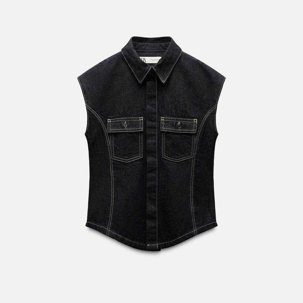 Zara Dark Denim Pants and Vest Set - Picture 6 of 13